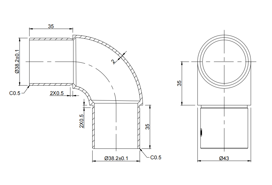 CONECTOR PARA TUBO REDONDO B