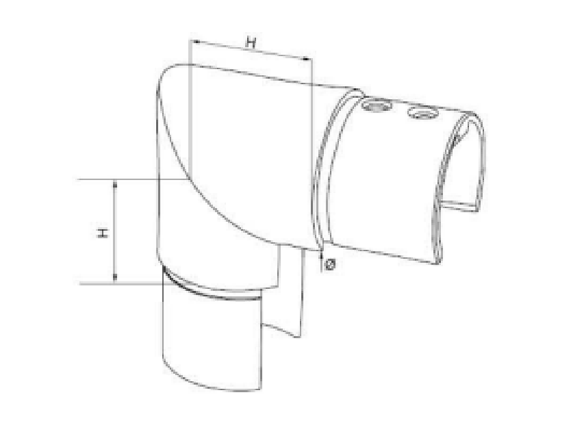 CONECTOR 90º PARA TUBO REDONDO